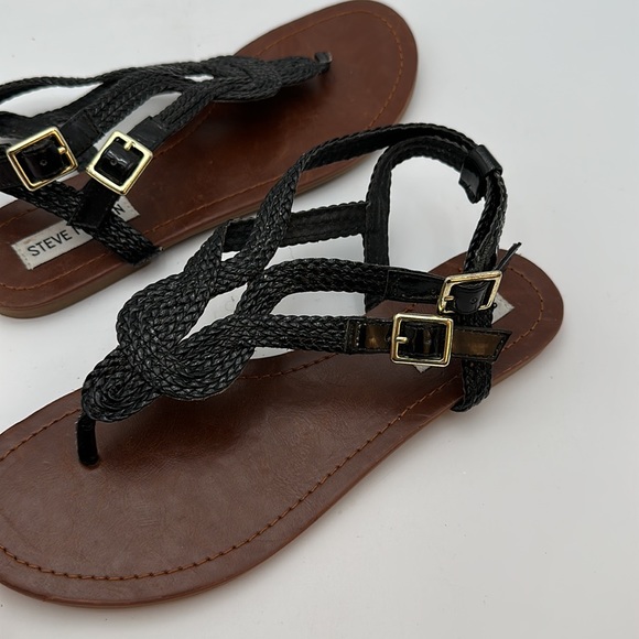 Steve Madden  Womens' Braided Roman Gladiator Flat Sandal Thong Sandals - Picture 12 of 13
